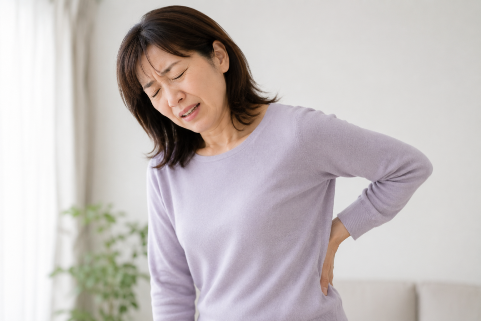 腰を動かせず困っている50代女性