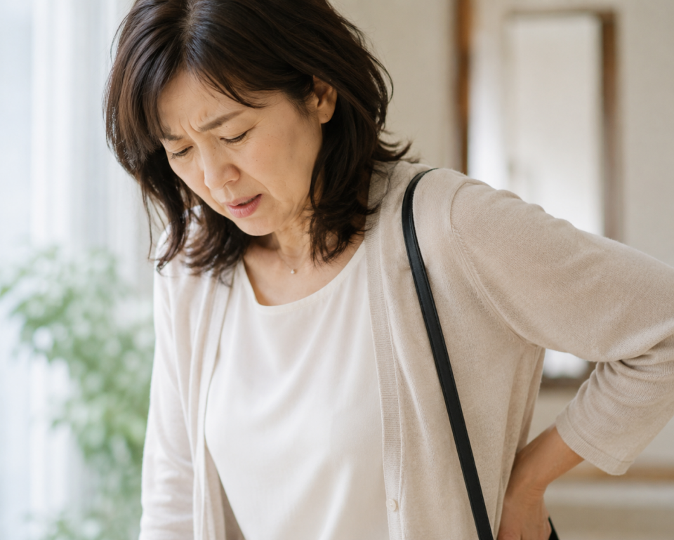 歩いていると腰が痛くなり困っている50代女性