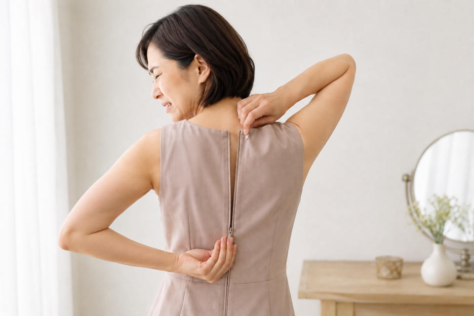 服を着替えるときに肩が痛い50代女性