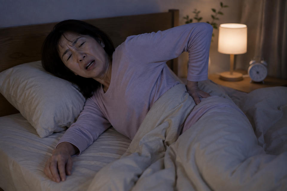 寝返りをすると腰が痛い50代女性