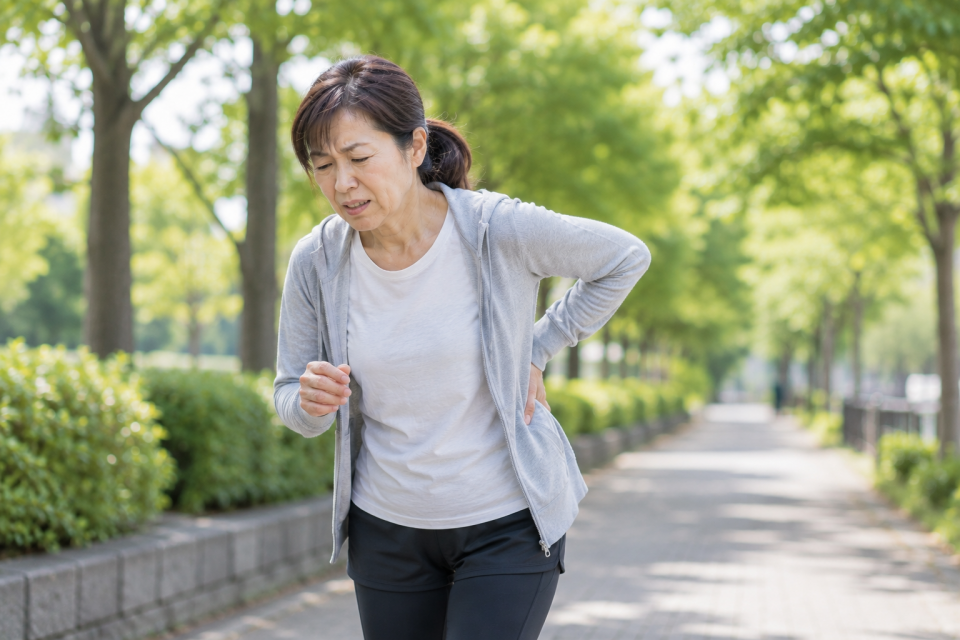 長く歩くと腰が痛くなる50代女性